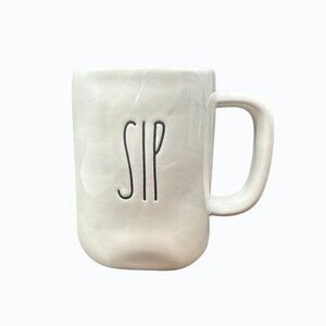 Rae Dunn SIP Mug Magenta LL White Ceramic 16oz Farmhouse Coffee Cup Gift